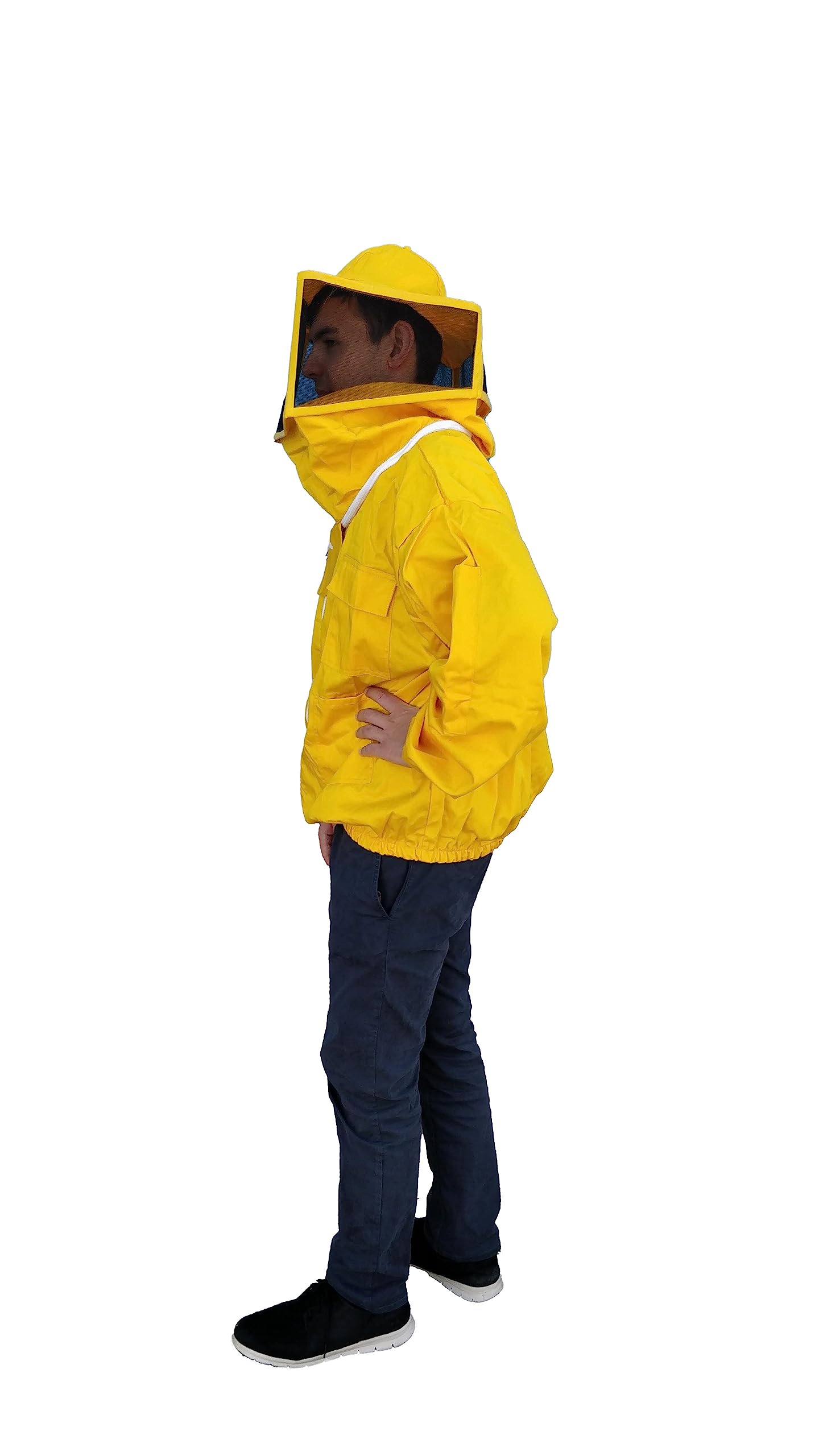 CAMICIOTTO Giubbotto Protettivo con Maschera Quadrata per Apicoltura L