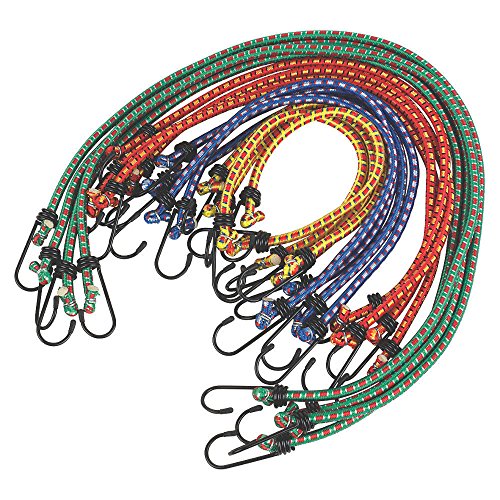 Heavy Duty Bungee Cords 12 in a Pack SHOCK CORD TIES - TARPAULIN ELASTIC BUNGY CORDS - TENT/Tarp Fixings