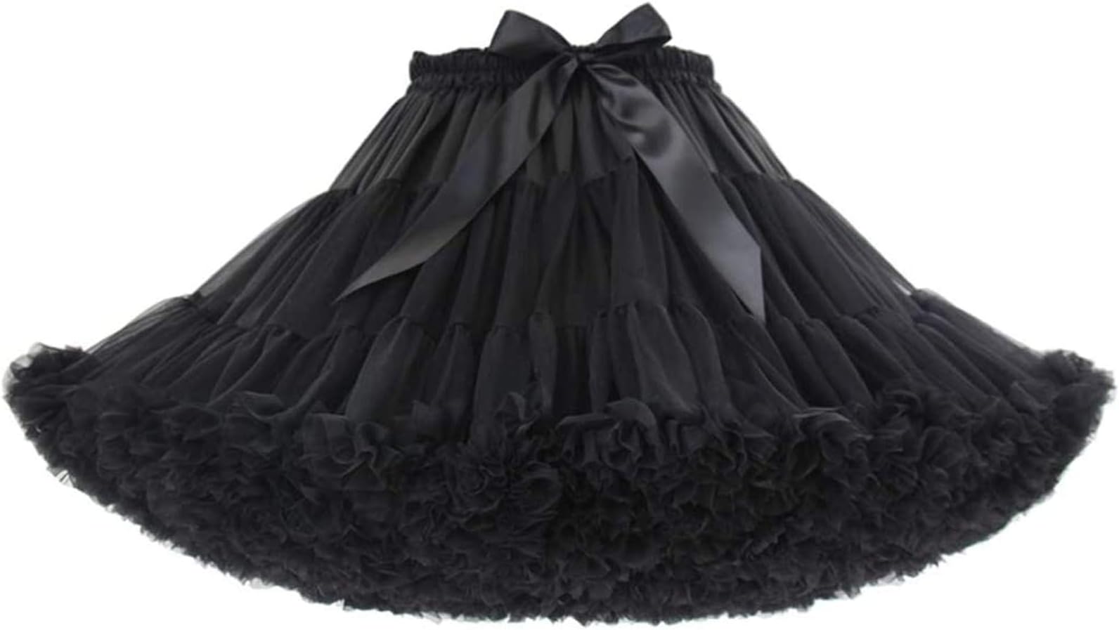 Honeystore Women's 3-Layered Tutu Dance Petticoat Pleated Mini Skirt, 16'' Length'