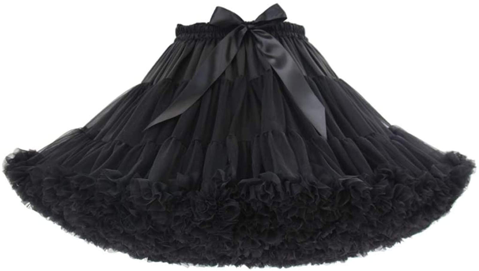 Honeystore Women's 3-Layered Tutu Dance Petticoat Pleated Mini Skirt, 16'' Length'