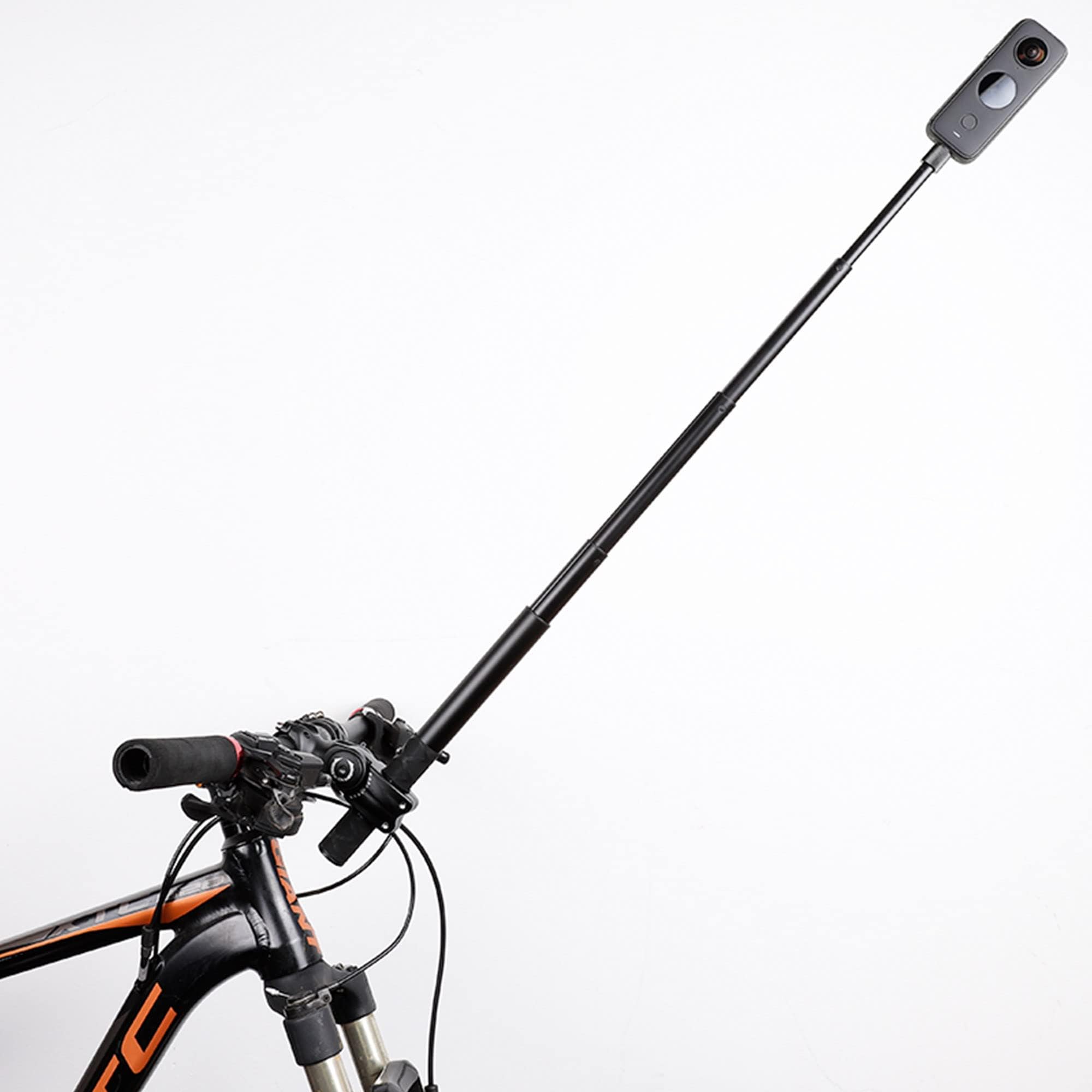 Third Person Perspective Handlebar Mount +114CM Invisible Selfie Stick for Bike Motorcycle Ride Tracking Shooting for Insta360 ONE X5,X4,X3,X2,X,RS,R DJI OSMO 360 Camera