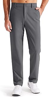Men's Golf Pants Classic Fit Flat Front Work Dress Pants 29" 31" 33" Stretch Casual Pants Lightweight with Pockets