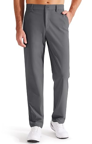 Libin Mens Golf Pants Classic Fit Flat Front Work Dress Pants 29 31 33 Stretch Casual Pants Lightweight