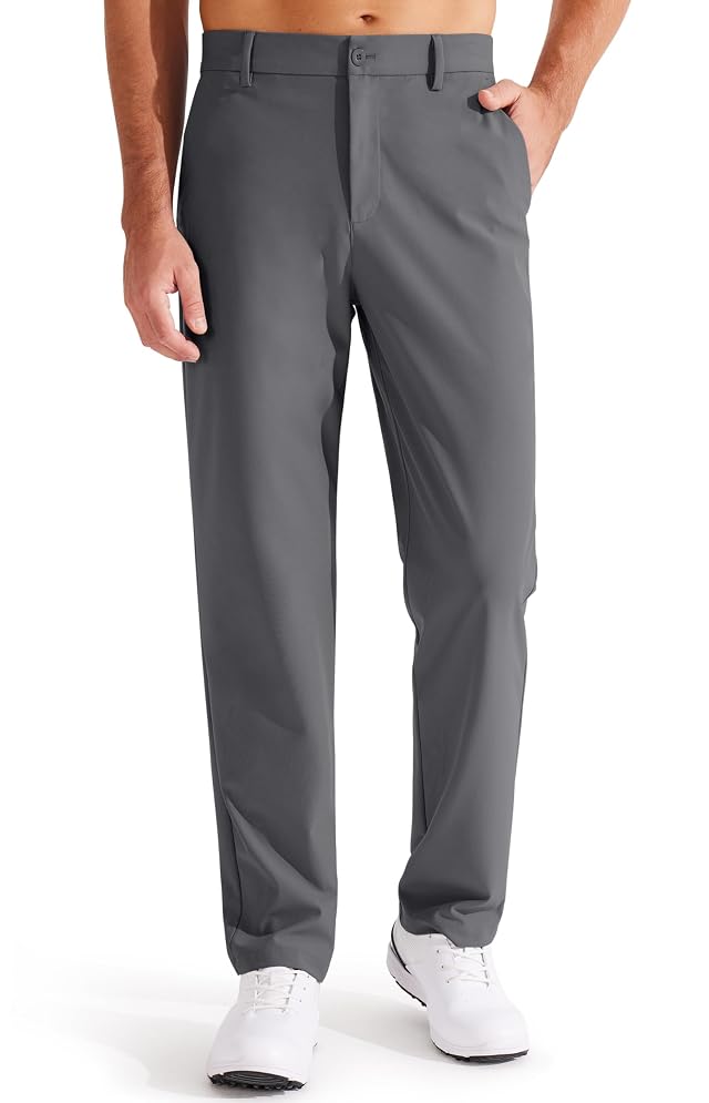 Libin Mens Golf Pants Classic Fit Flat Front Work Dress Pants 29 31 33 Stretch Casual Pants Lightweight