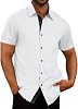 JMIERR Mens Casual Button Down Shirts Wrinkle-Free Short Sleeve Business Dress Shirt