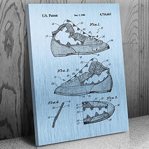 Rock Climbing Shoe Patent Canvas Print (13x19) Man Cave Decor, Gym Wall Art, Rock Climbing Gifts, Gifts For Men, Gifts For Her, Sports Art