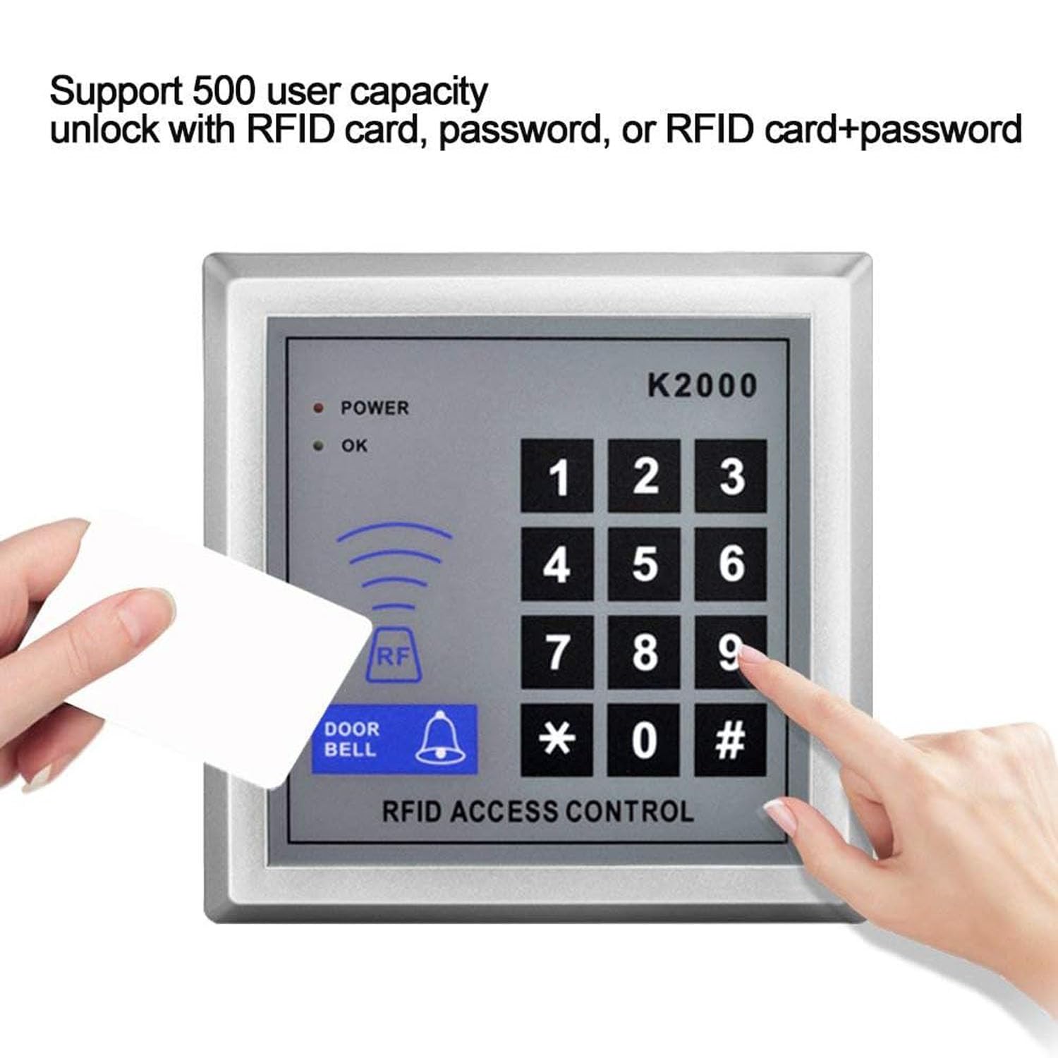 YAVIS Completo set RFID porta accesso controllo sistema kit + serratura a bullone elettrico + 110-240 V AC 12 V DC 3 A 36 W Power Supply + prossimità porta tastierino numerico 10 + Bottoni EXIT