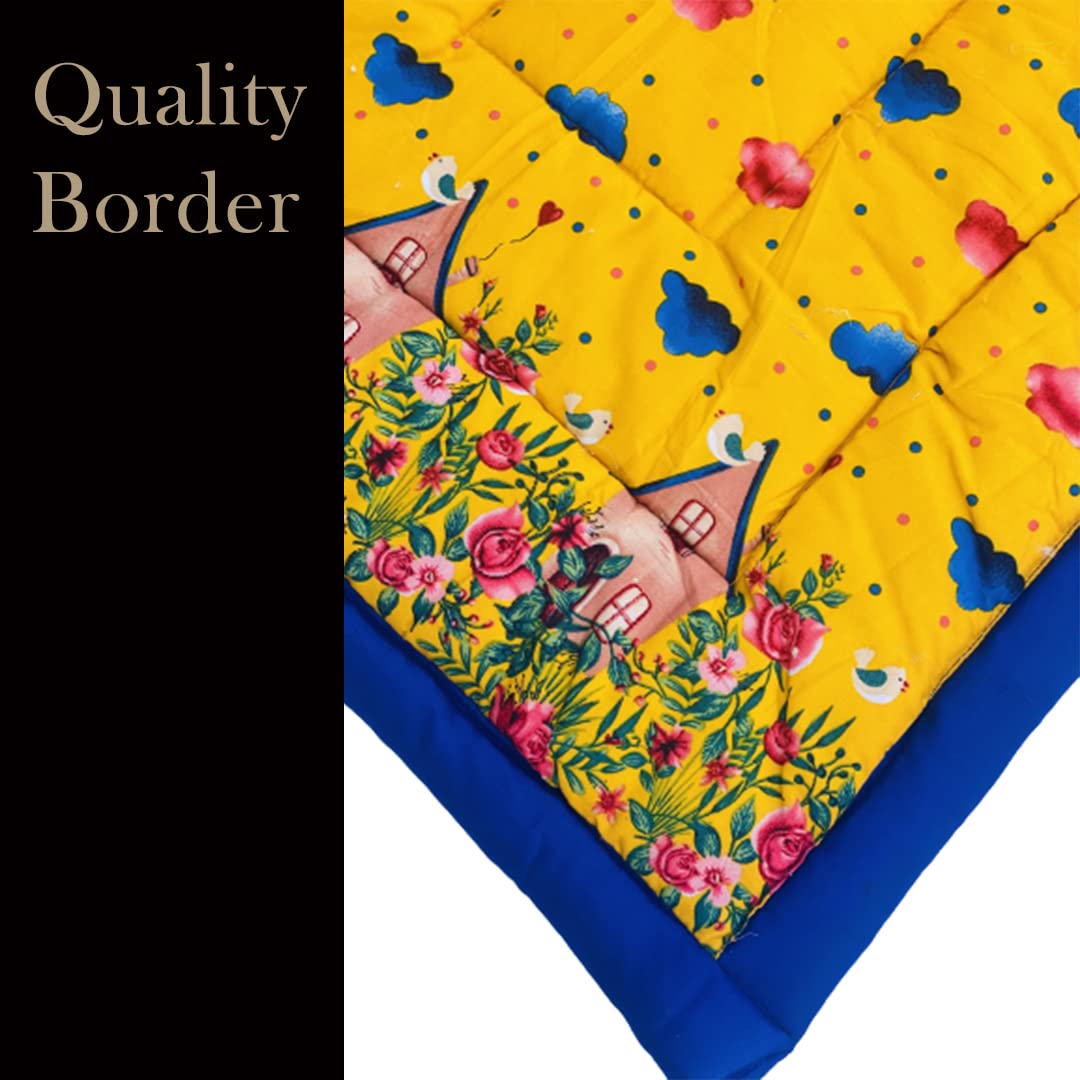 RURIBOSY |Bedding Mattress for Cotton, Baby Sleeping Bed Set Godari Baby Cradle |Sleeping Mat |Multi Purpose Cushioned Bed |Baby Bed for 0 to 2 Years. 1