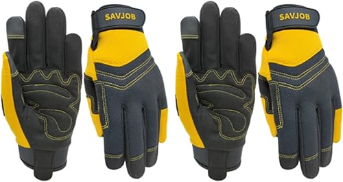 Guantes de trabajo de seguridad para hombres y mujeres, guantes de trabajo utilitarios, guantes de mecánico, guantes de trabajo de patio, ajuste de