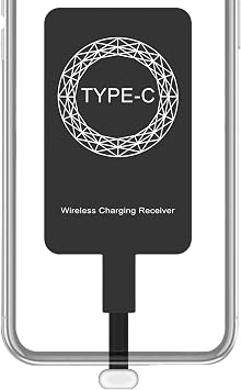 Wireless Charger Receiver - Type C 5W Slim Adapter, Foldable Safe Charging Pad, Short Circuit Protection | Portable Type-C Charging Accessory for Smartphones, Tablets, and Travel Tech Enthusiasts