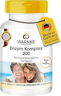 Complexe enzymatique en gélules - 100 gélules - Acérola, bromélaïne, bioflavonoïdes, ananas, figue et papaye - hautement dosé | Warnke Vitalstoffe - Qualité pharmaceutique allemande