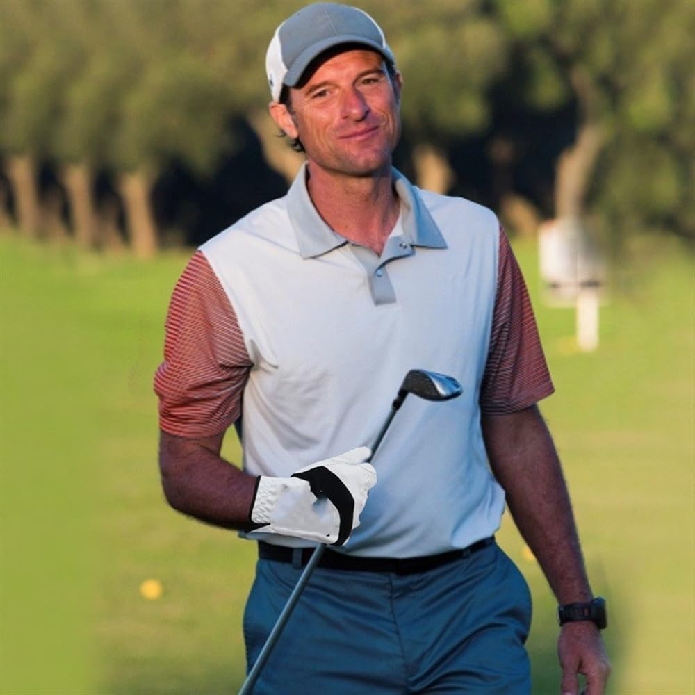 Golfhandschuhe 5 stücke Premium Leder Golfhandschuhe Männer Links Right Hand Regen Griff Verschleißfest drohbar flexibel bequem Golfhandschuhe Damen