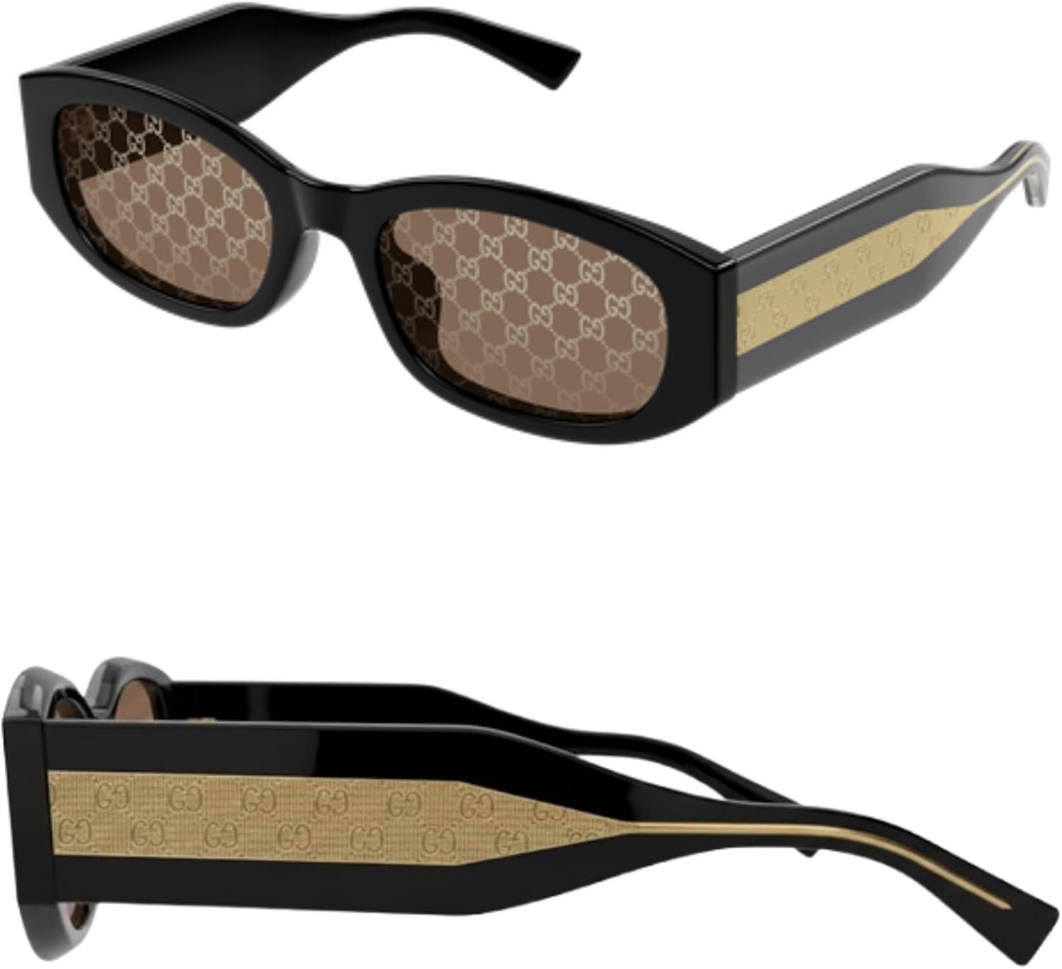 Gucci GG2068SA Monogram Wire Core With Guccissima Lenses Rectangular Shape Sunglasses with Luxury Eyewear Kit image 2