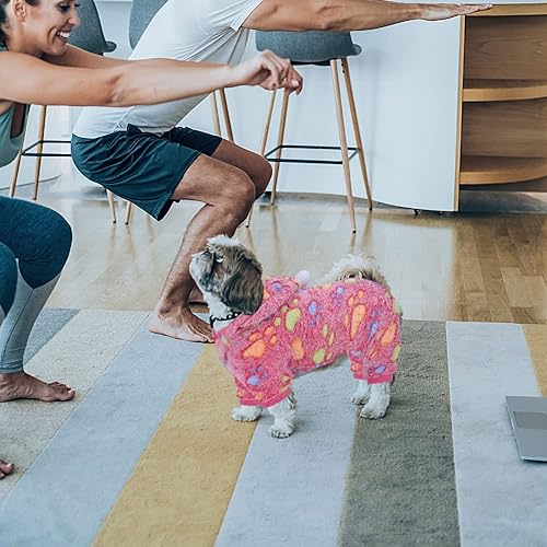 Miniatura 3 de Pijamas para perros pequeños, suéter cálido de invierno para cachorros, sudadera con capucha de franela para clima frío, ropa para mascotas, ropa