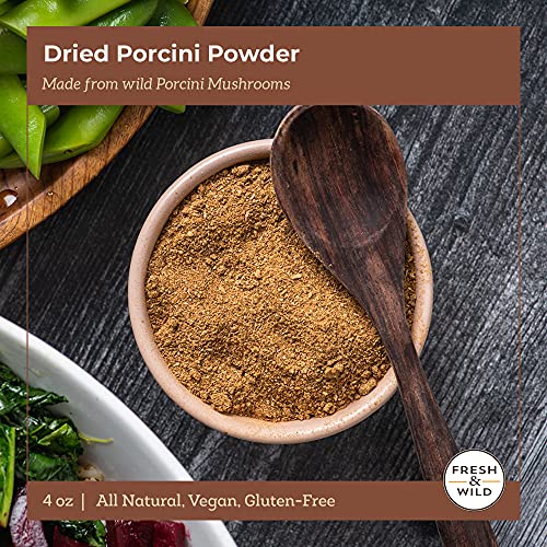 Fresh & Wild | Dried Porcini Powder | All Natural, Vegan, Gluten-Free | For Cooking In Pasta, Risotto, Soup, Casseroles And More| 4 Oz | Gourmet, Chef-Inspired Ingredients #TOP1