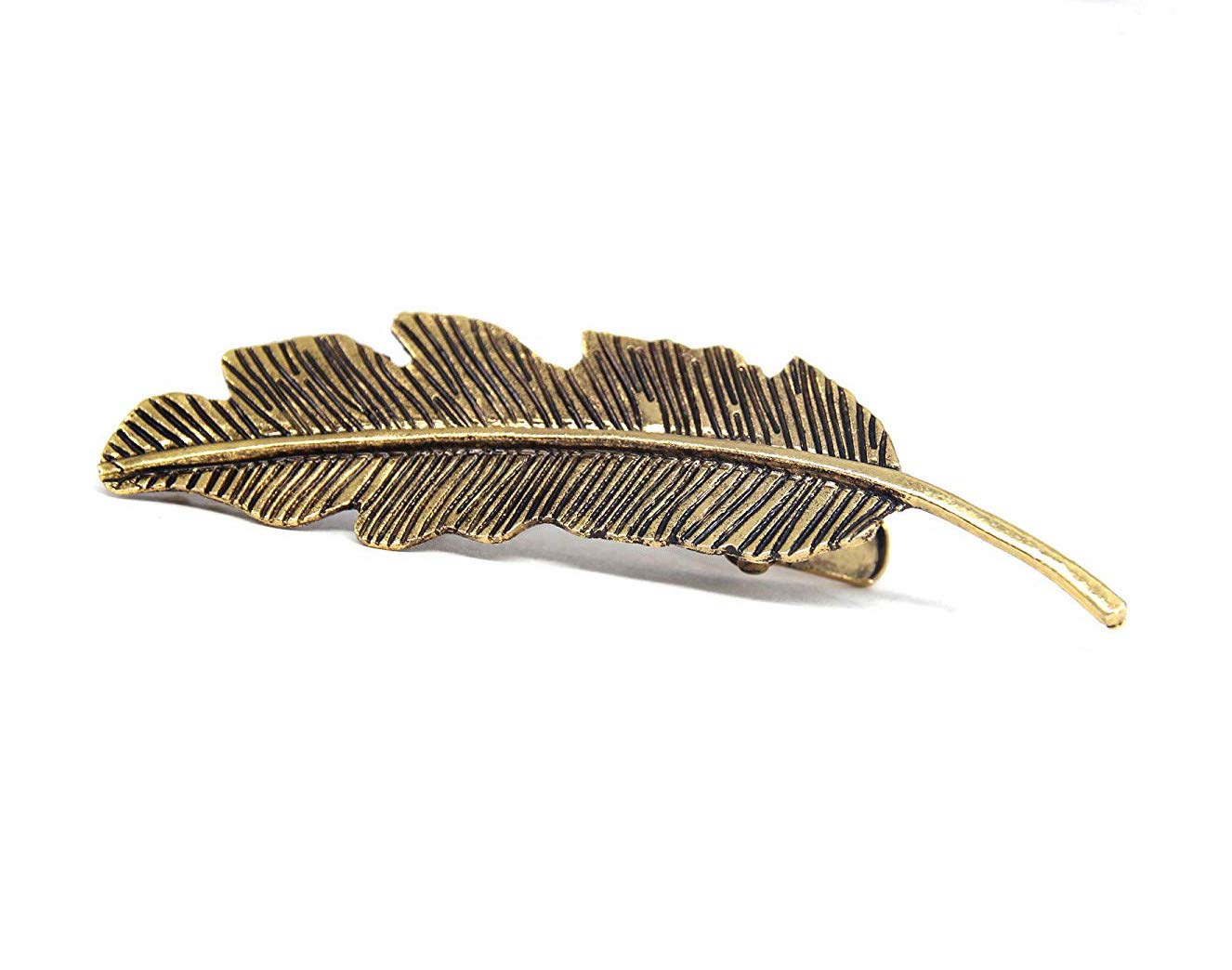 Romp Fashion Feather Leaf Design Old Brass Alloy Metal Hair Pin Clip for Girls and Women -Vintage (B07MXXWZSC) Amazon Price History, Amazon Price Tracker