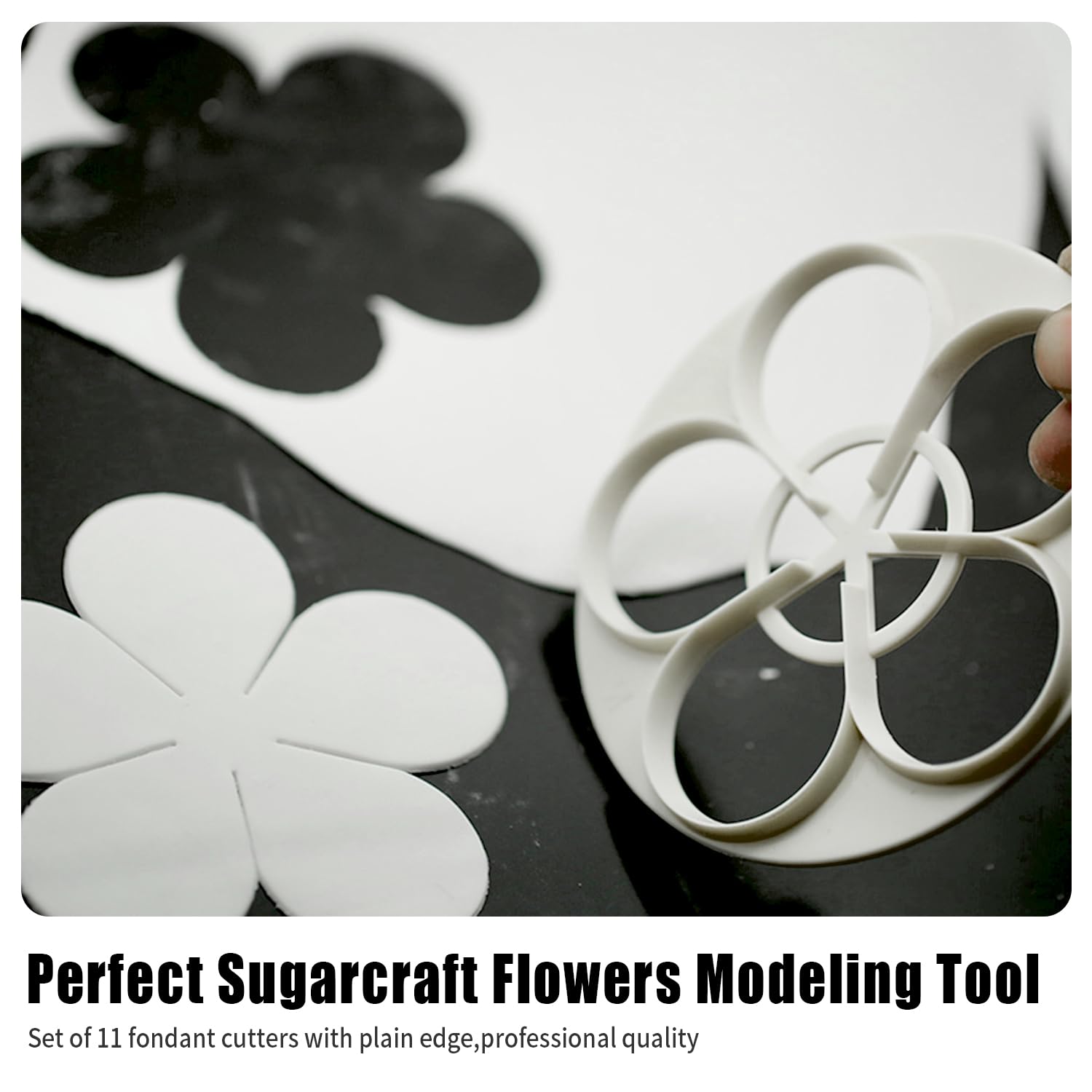 KALAIEN Ausstechformen-Set mit Rosenblüten, 11-teiliges Set, Zuckerpaste, Backform, Kekse, Gebäck, Ausstecher, Küchenwerkzeug