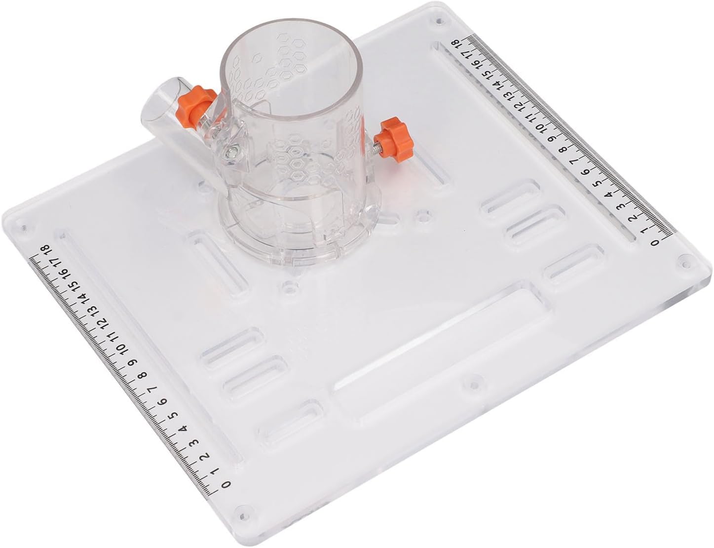 Woodworking Router Table Insert Plate, Acrylic Base for Adjustable Trimming, Clear Flip Plate for 4in Cutters, Suitable for Professional Woodworkers
