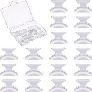Quesuc 10 Pairs 1.8 mm Eyeglass Nose Pads Anti-slip Adhesive Soft Silicone Eyeglass Nose Pads for Eyeglass Sunglasses Spectacles (Transparent)