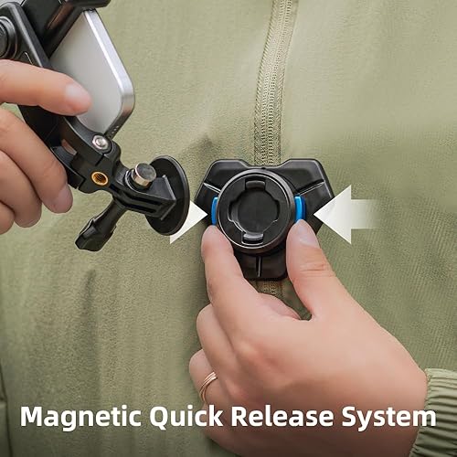 Miniatura 3 de Soporte de arnés magnético mejorado para correa de pecho para teléfono, soporte magnético de liberación rápida ajustable para teléfono celular,