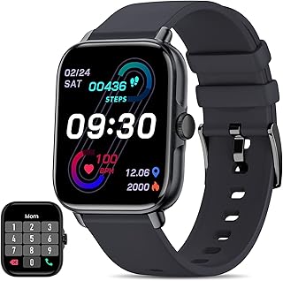 Smart Watch for Men Women(Call Receive/Dial), 1.7“ HD Touch Screen Smartwatch, IP67 Waterproof Fitness Tracker with Heart Rate Blood Oxygen Sleep Monitor, 28 Sport Modes, for Android iOS(Color:Pink)