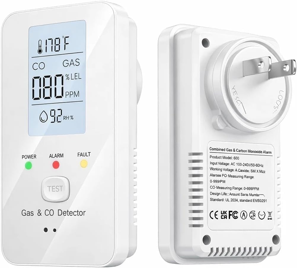 Steadfast to Haven 4-in-1 Detector with HD Screen, Home, Apartment, Hotel, Camping RV (White)