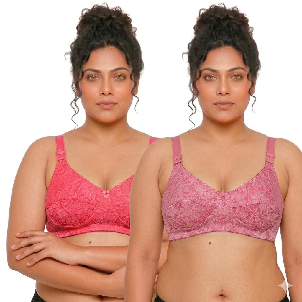 inkurv Bra Set for Women| Full Coverage Bra for Heavy Breast| Non-Padded| Anti Sagging Breast Uplift Bra|Combo of 2-picture-37