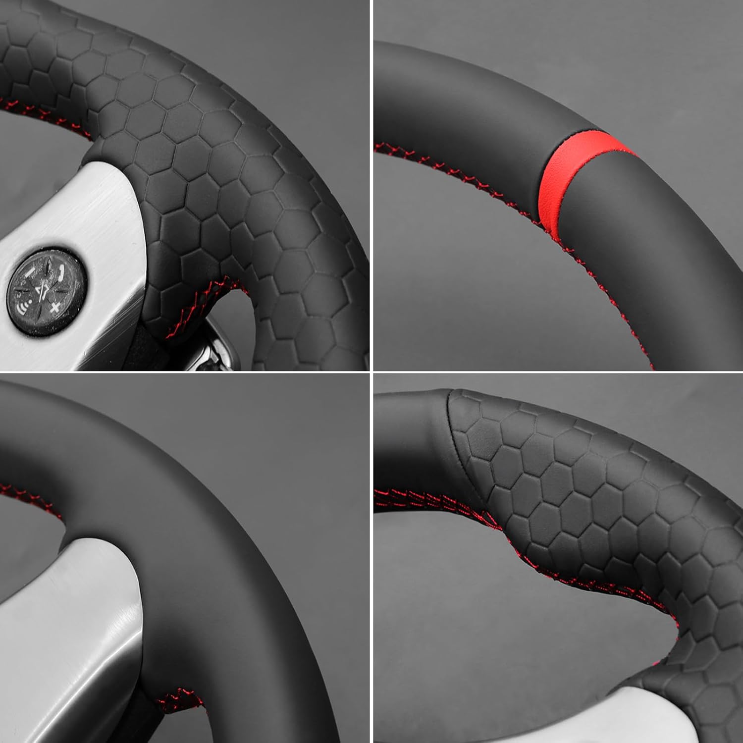 MEWANT Steering Wheel Cover Compatible with Alfa Romeo 159 TI Brera 2006-2011 Hand-Stitched Microfiber Leather Steering Wheel Wrap
