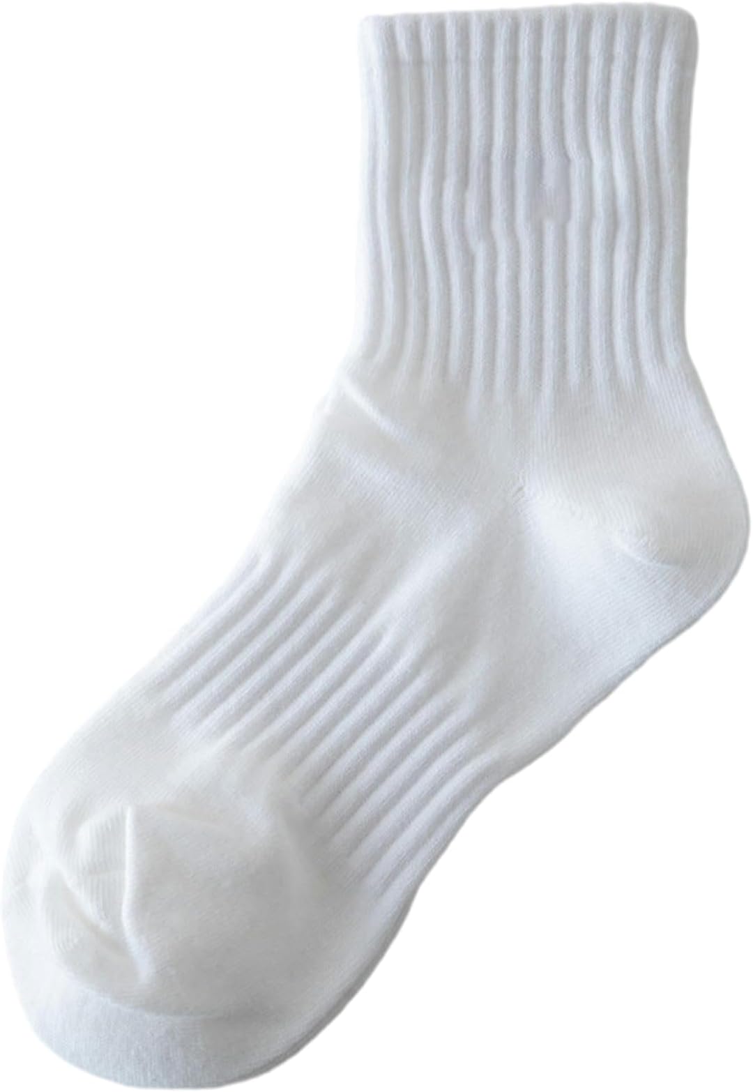 5 pairs - Men's solid color simple mid tube socks, spring and summer simple and versatile sports student mid tube socks - blue label - one size (39-44)