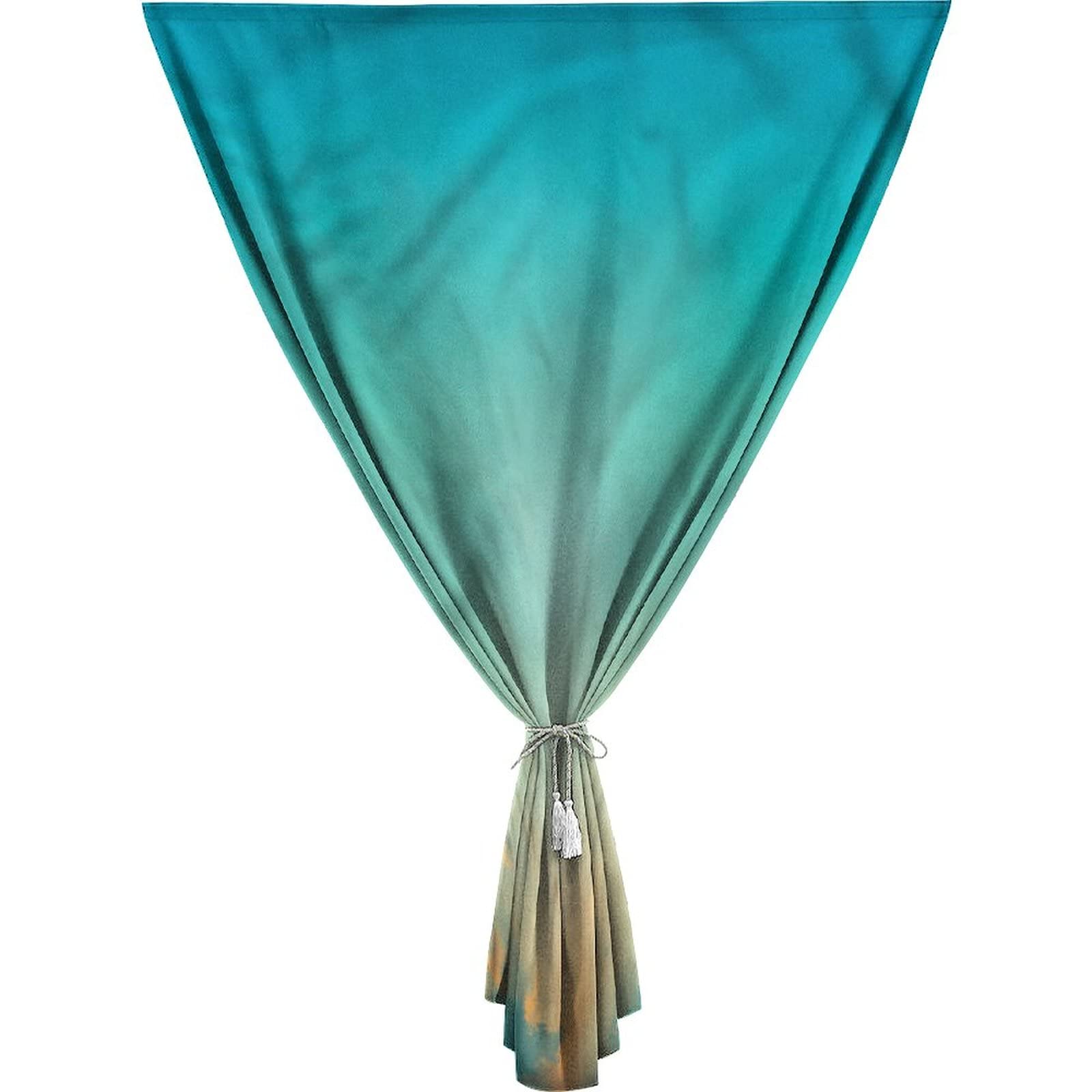 Autohesion Curtains, Aqua Window Curtain Panel, Early Morning Sky in Blue Print Thermal Lnsulated Room Darkening Small Drapes,35W x48L Inch, for Nursery,Children Kids Bedroom or Travel Use