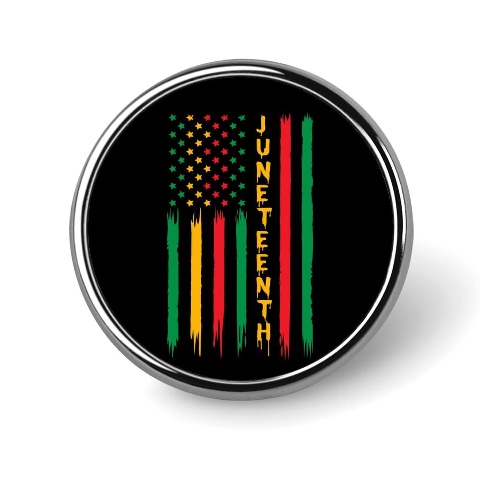Juneteenth Pride African American Independence Day Freedom Pins Round Buttons Brooches Enamel Lapel Pin Party Supplies Decor Badges for Hats Clothes Bags