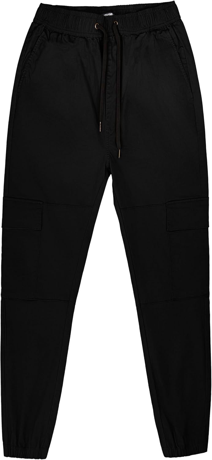 ITALYMORN Khaki Cargo Joggers for Men Elastic Ankle and Waist Casual Chino Hiking Pants Summer - Image 6