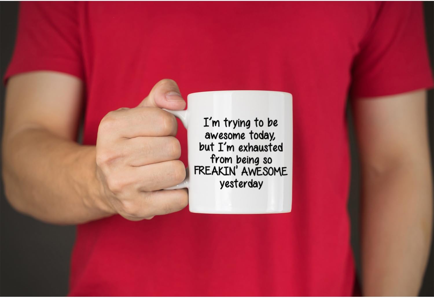 Flash Deals - 70% OFF I'm Trying To Be Awesome Today Funny Coffee Mug 11 oz - Christmas Gift For Men and Women, Him or Her - Best Birthday Present Idea For Dad, Mom, Husband, Wife, Boyfriend, Girlfriend, Coworkers
