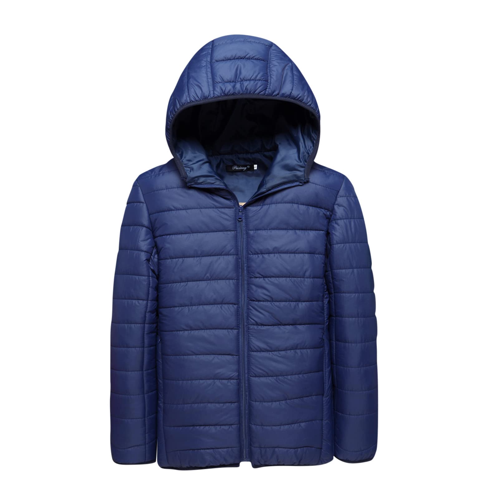 vokkrv Piumino Uomo Leggero 100 Grammi con Cappuccio Removibile Invernale Trapuntata Mezza Stagione Antivento Impermeabile Giacca da Lavoro Termica All'aperto con Zip e Tasca Taglie forti 5XL