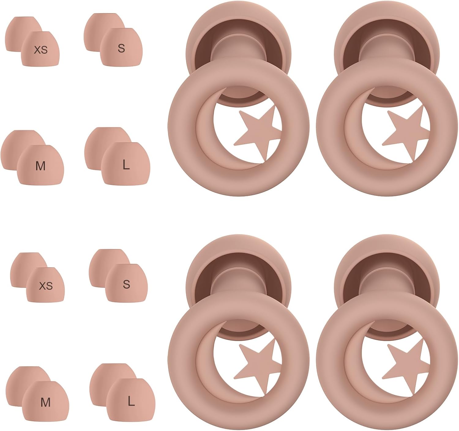 Ear Plugs for Sleep – 2 Pairs, Premium Ultra-Soft Silicone Ear Plugs Noise Cancelling 33dB Reusable Earplugs for Sleeping, Snoring, Travel, Flights, Work, Focus – 8 Pairs Ear Tips in XS/S/M/L