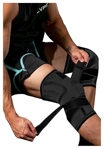 Miniatura 1 de Rodillera con correa ajustable, rodillera profesional de compresión para hombres y mujeres, rodillera antideslizante para protección de