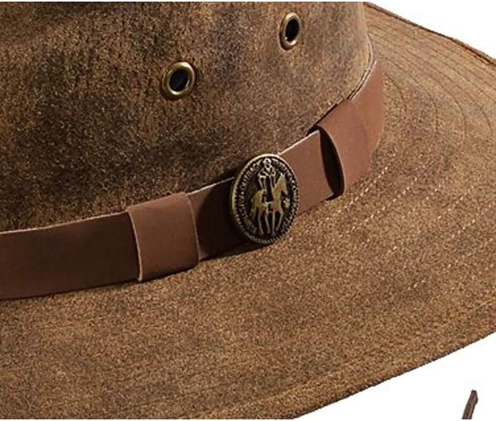 Outback Trading Men's 1356 Kodiak Water-Resistant UPF 50 Distressed Leather Western Hat with Adjustable Chin Cord - Image 4