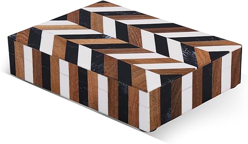 Miniatura 38 de Handicrafts Home Colección Marquet Array - Joyero decorativo hecho a mano para recuerdos, baratijas y decoración del hogar, caja para almacenamiento