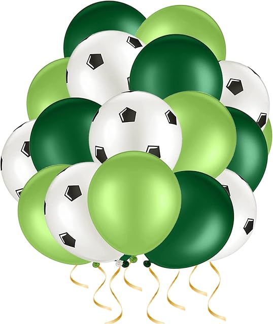 18 Pcs Soccer Latex Balloons 12 Inch Football Balloons for Kids Sport Theme BirthdayWorld Cup Party Party SuppliesFootball Fans Party Supplies