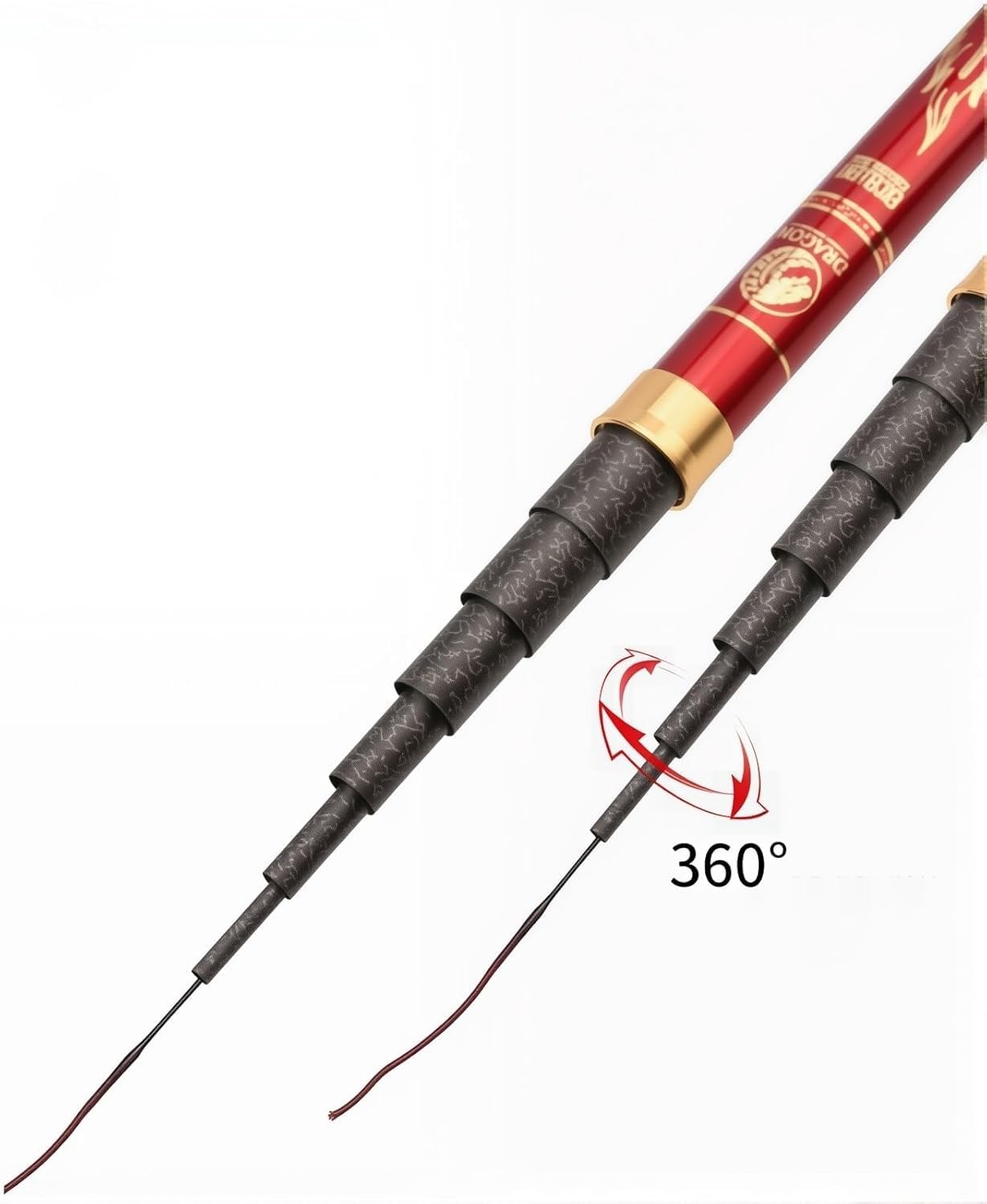 Canna da pesca telescopica in carbonio da 8 m a 16 m. Canna per carpe ultra-robusta, resistente e facile da usare. Canna da pesca con lenza fissa ideale per lunghe sessioni di pesca.