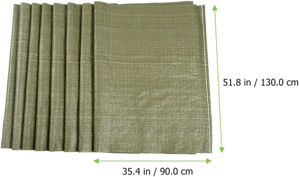 Yardwe 8pcs Lawn Garden Bags Large Reusable Storage Bags Reusable Yard Leaf Waste Bag Gardening Storage Bag Weave Patio Bag for Shipping Construction Waste Olive Green : Patio, Lawn & Garden
