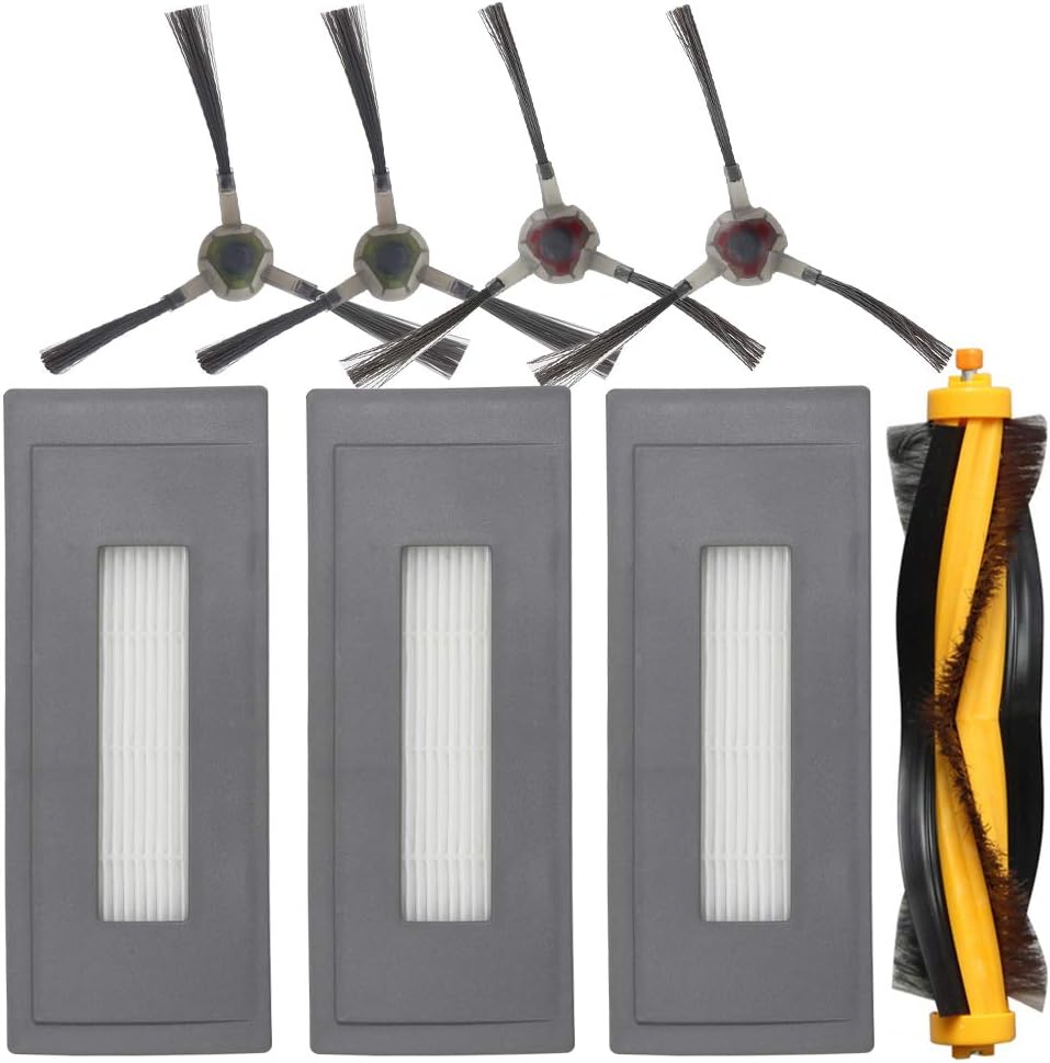 BettaWell Replacement Accessories Kit Compatible with ECOVACS DEEBOT OZMO 930 Robotic Vacuum Cleaner, 1 Main Brush | 3 High Efficiency Filters | 4 Side Brushes