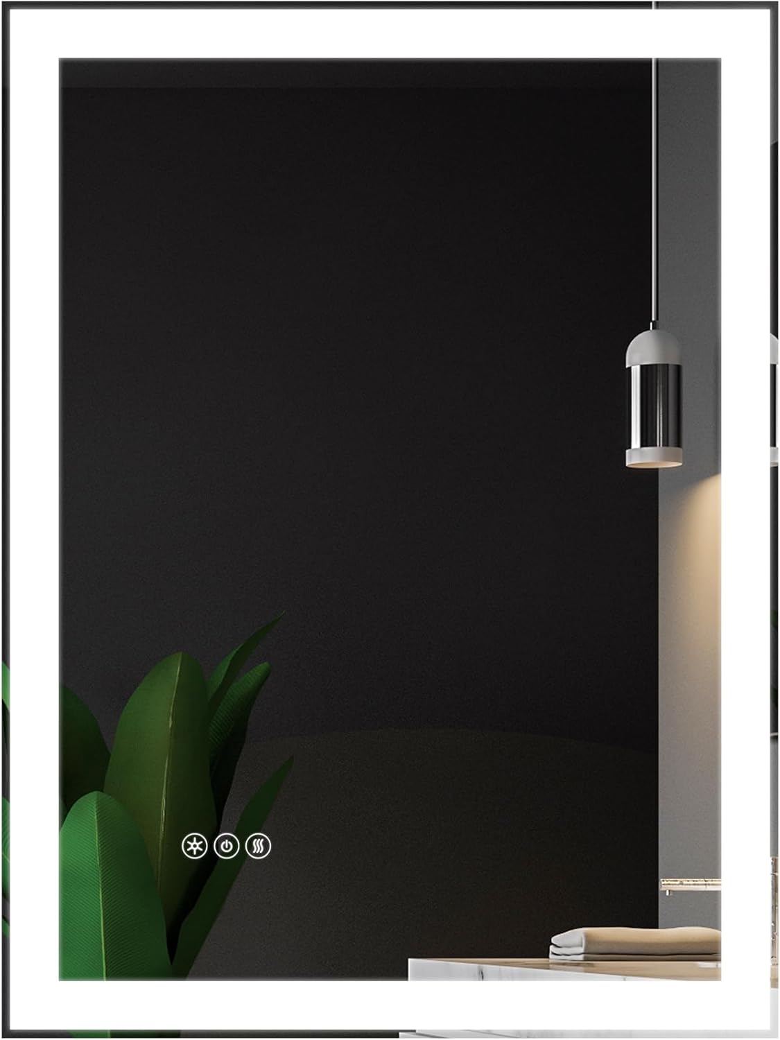 2028 Bathroom LED Mirror Anti- Fog Mirror with Button Modern Style