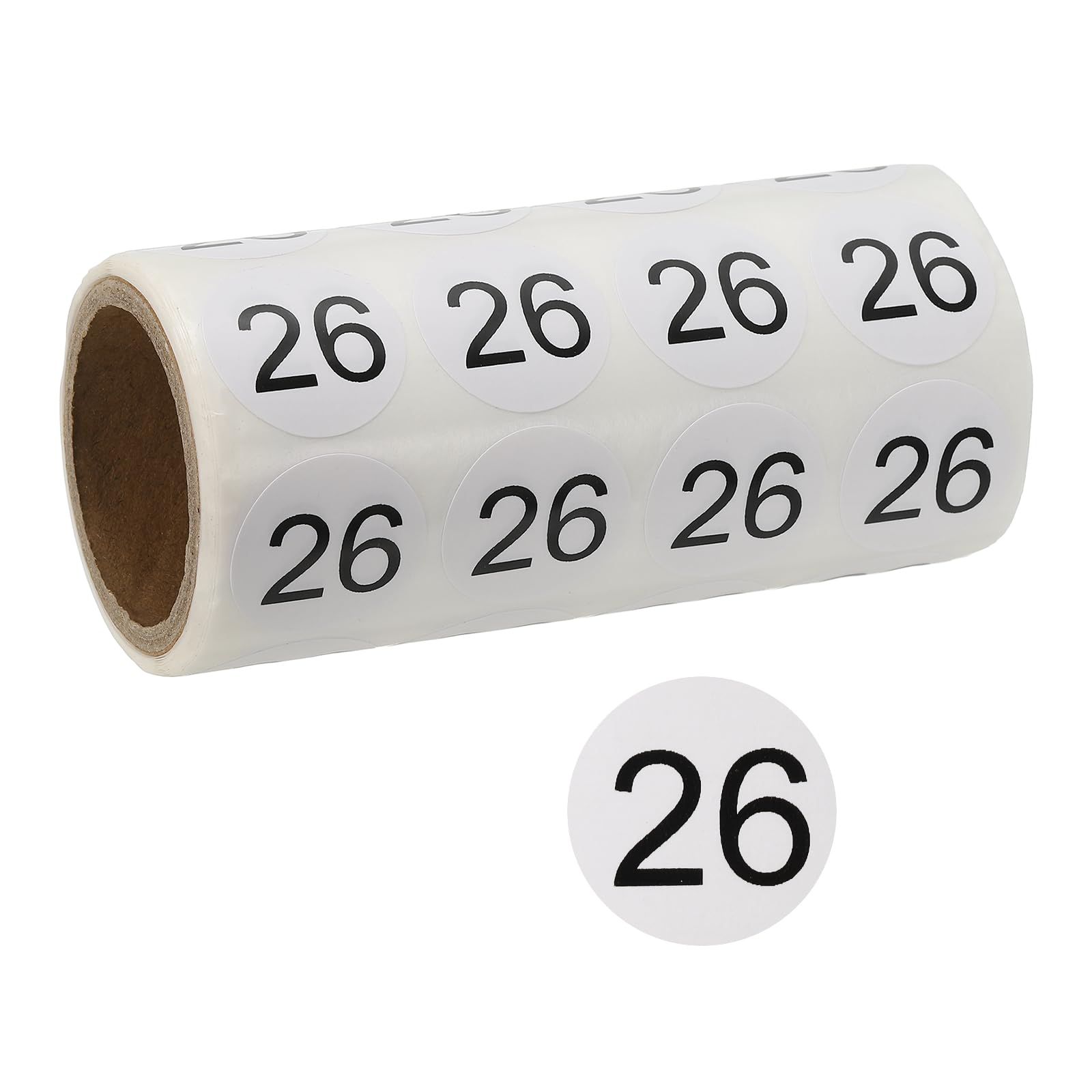 PATIKIL 1 Inch Number Stickers, Number 26 Sticker Numbers Labels Round Small Vinyl Self Adhesive Label Circle Decals 500 Pcs 1 Roll for Photo Album Poster Table, Black โ image 1
