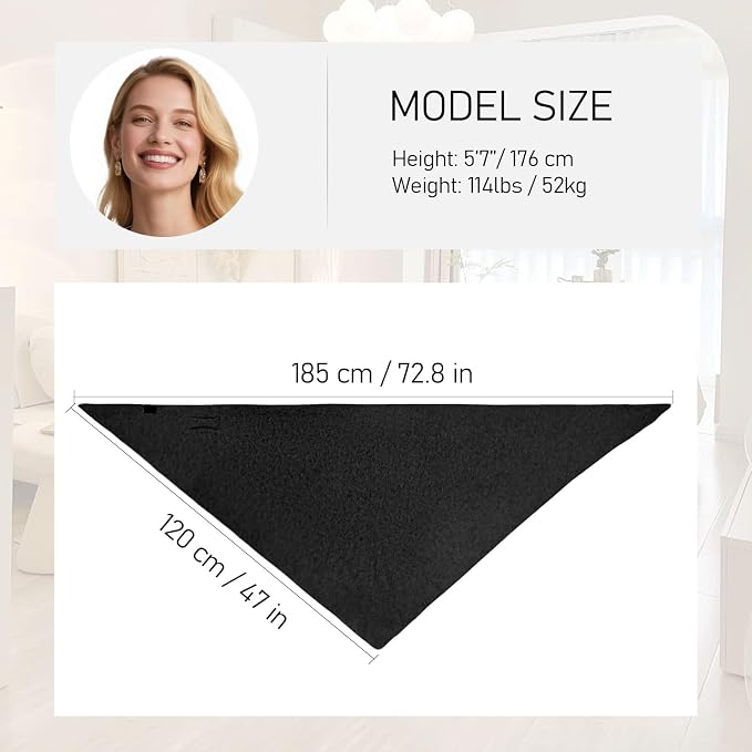 Pashmina para mujer estilo chalina negro miniatura 8