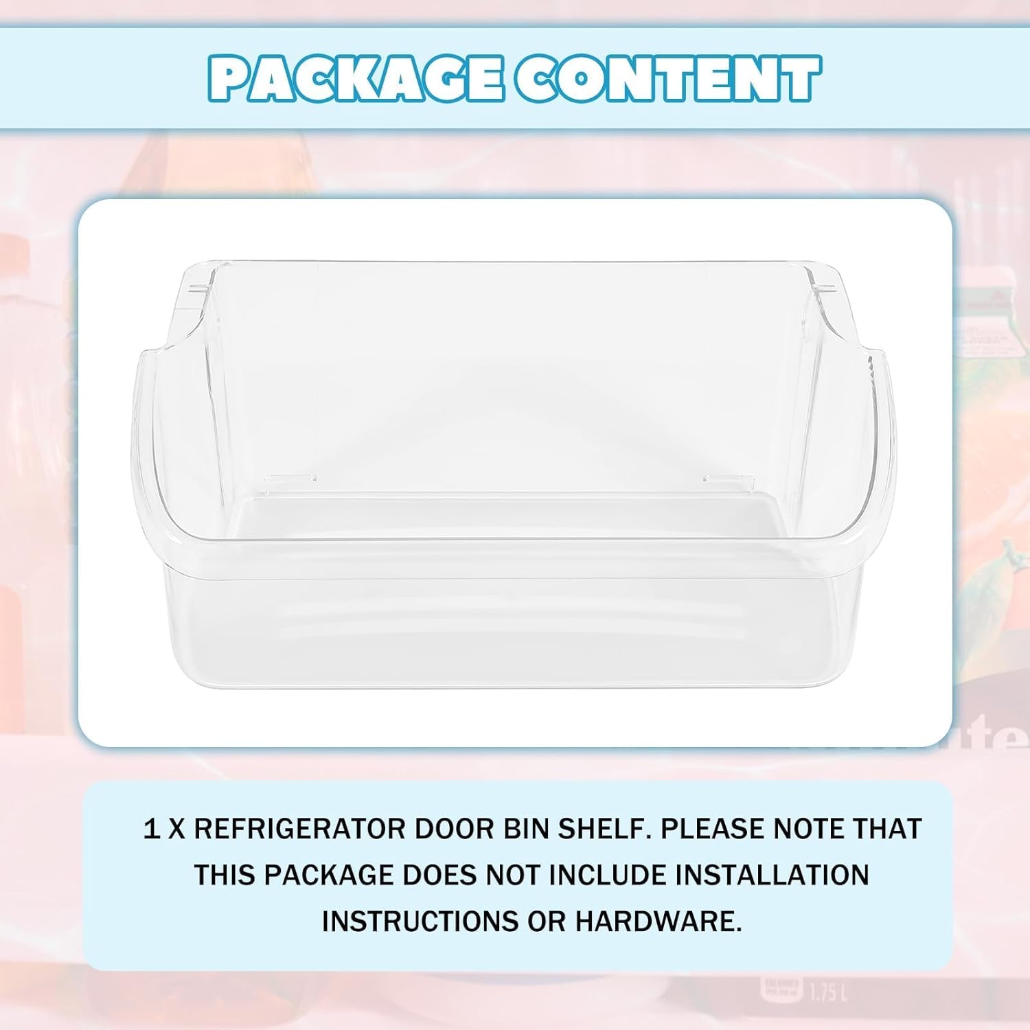Kojem 240324502 AP2549806 PS429767 Replacement Refrigerator Door Bin Shelf Compatible with Frigidaire Kenmore Electrolux Refrigerator Replacement for 844402 AP429767-1 PC Clear
