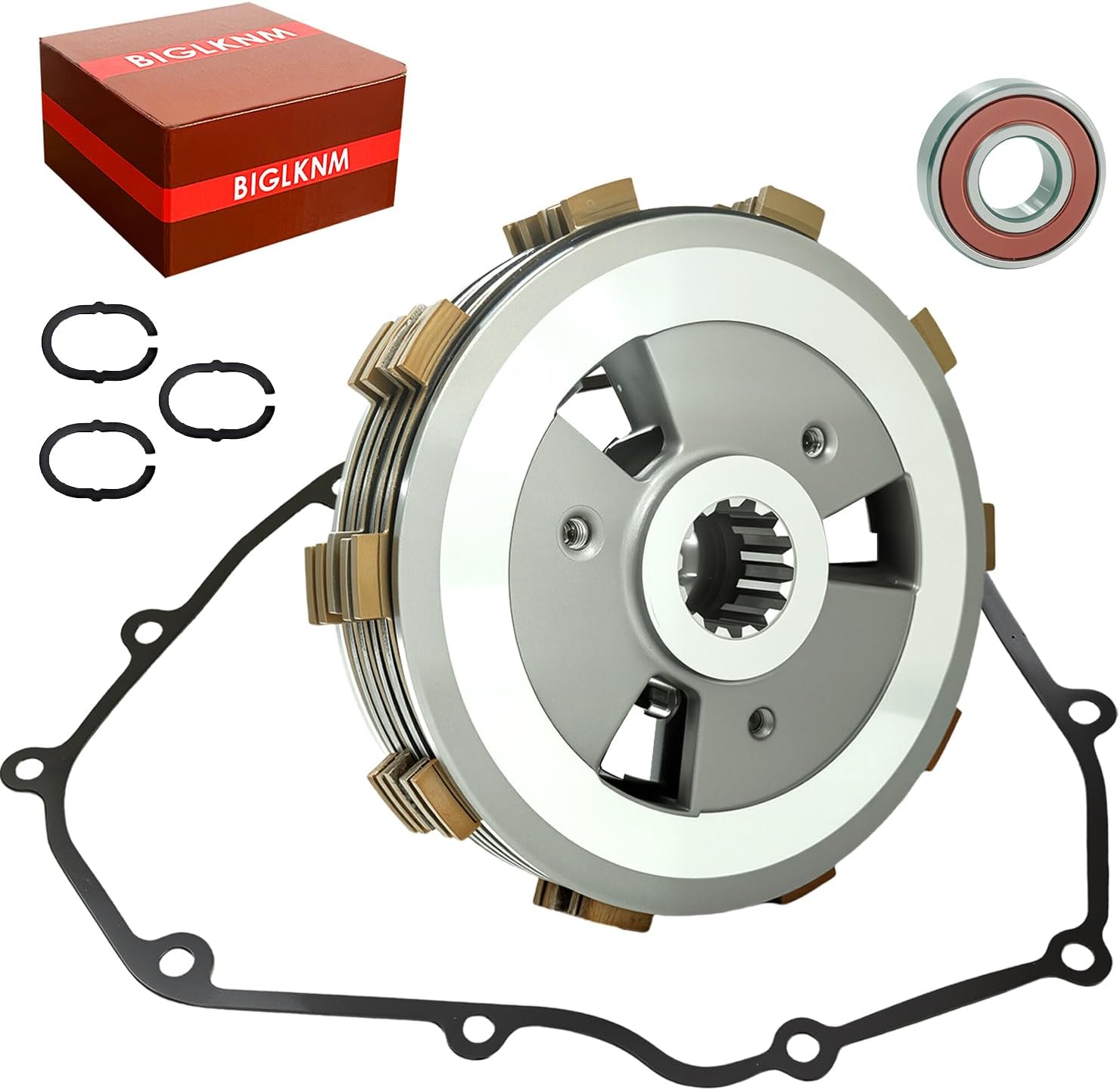 Clutch Kit & Center Clutch Inner Hub & Outer Pressure Plate Kit & Gasket Kit Compatible with ER400 Z400 4 Ninja 400 EX400 2018-2023