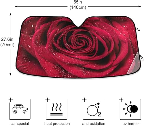 Vista 115 de Gredecor Parasol para parabrisas, diseño hippie y bohemio, hongos mágicos, parasol para automóvil, bloquea los rayos UV y protección contra