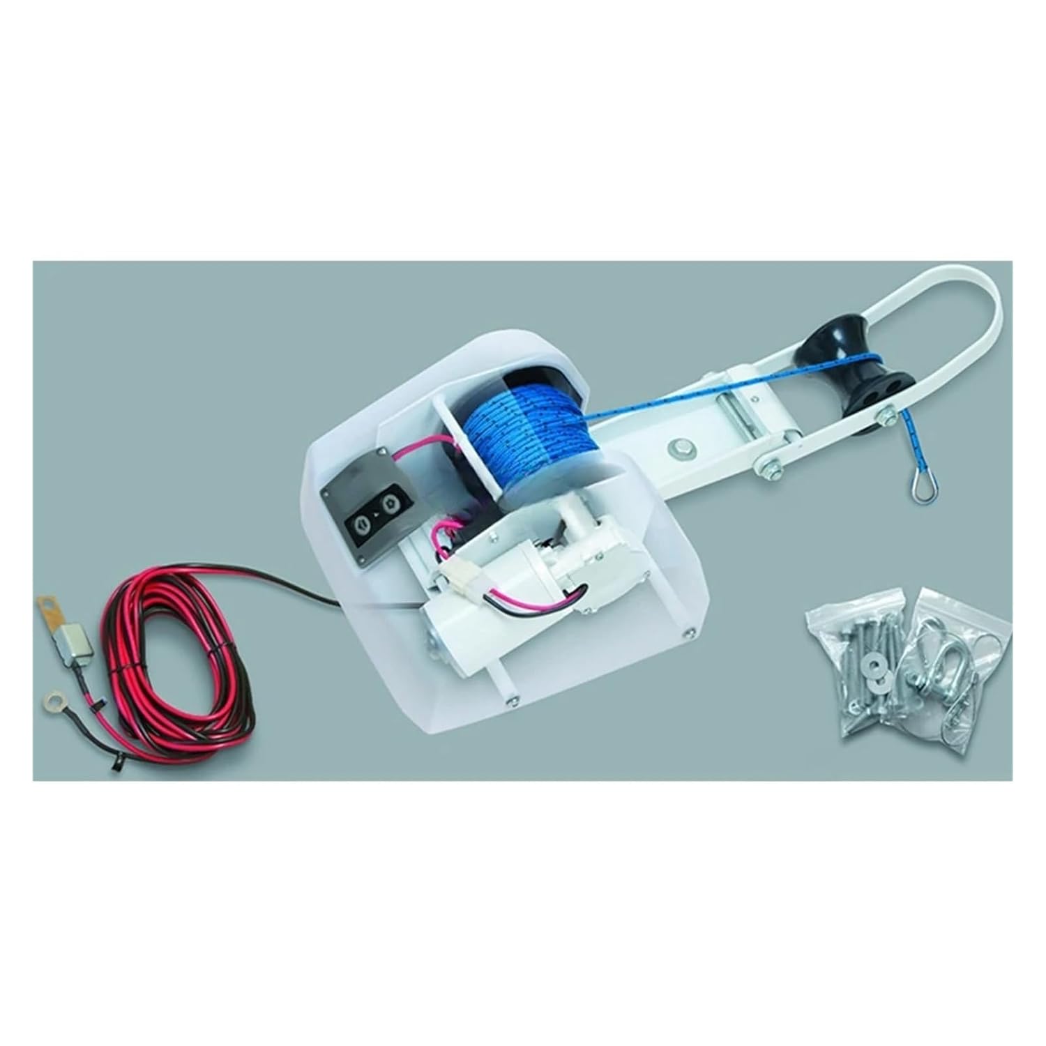 Boat Anchor Winch 12V Electric Windlass Electric Anchor for Ships and Yachts with Remote Control(Black)