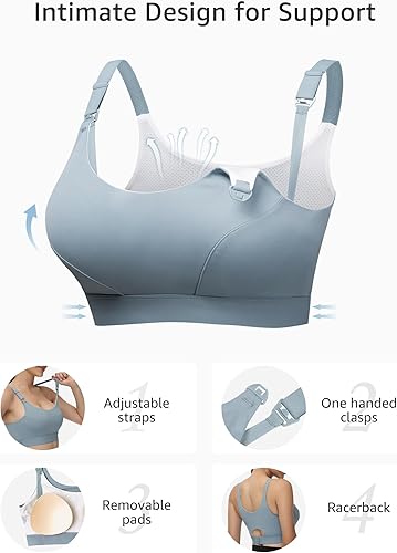 Miniatura 5 de HOFISH Nursing Bras for Breastfeeding Nursing Sports Bra with Support Racerback Maternity Bra Medium Impact